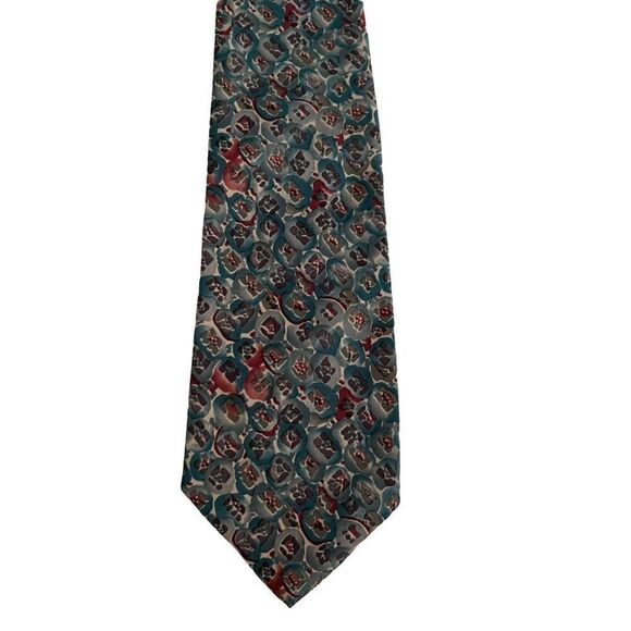 Geoffrey Beene Abstract Floral Vintage Tie Microfiber Made in USA - Picture 1 of 2